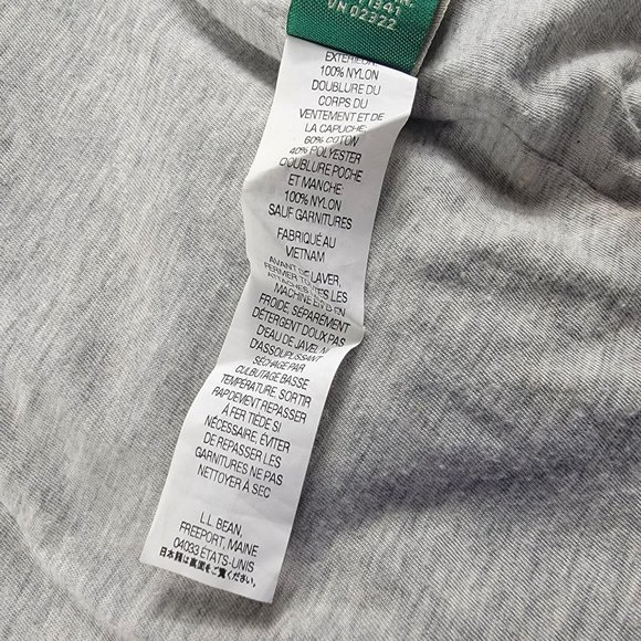 LL Bean Kids Medium Green Blue Jacket Full Zip Hoodie Outdoors Casual School - Picture 7 of 13